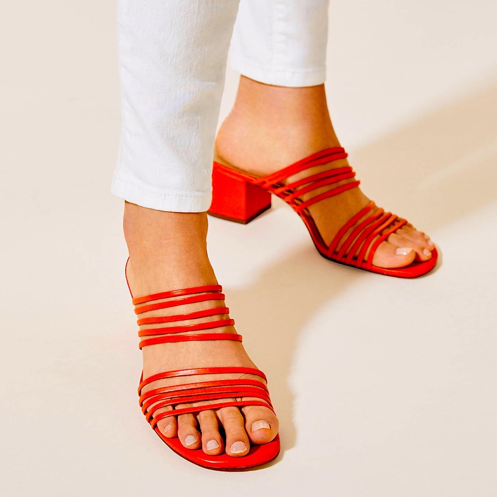 New Ann Taylor 6.5 Adelina orange leather sandal